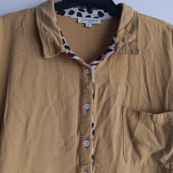 Umgee Yellow Fringed Button-Up Shirt - Picture 3 of 5